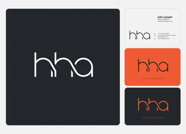 ビジネス バナーの文字ロゴ Hha テンプレート — ストックベクタ