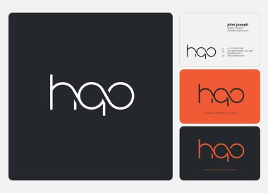 Harf logo Hqo şablon iş afiş için