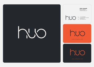 Harf logo Huo şablon iş afiş için