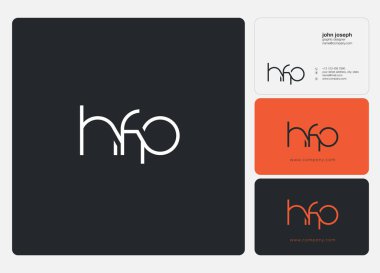 Harf logo Hfp şablon iş afiş için