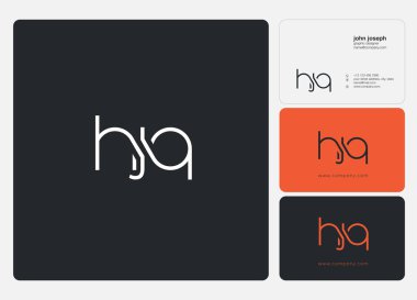 Harf logo Hjq şablon iş afiş için