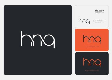 Harf logo Hnq şablon iş afiş için