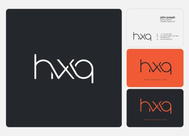 Harf logo Hxq şablon iş afiş için
