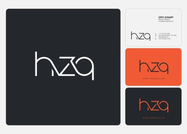 Harf logo Hzq şablon iş afiş için