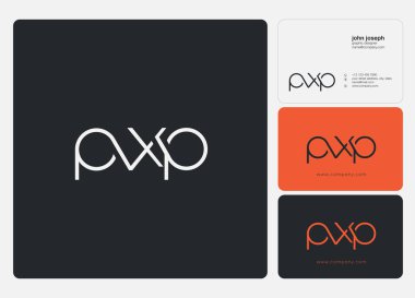 Harf logo Pxp şablon iş afiş için