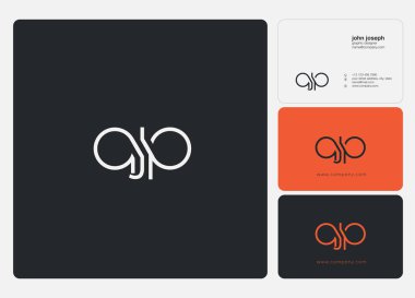 Harf logo Qjp şablon iş afiş için