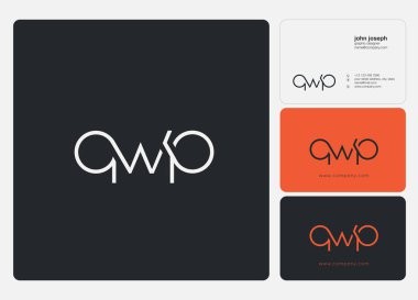 Harf logo Qwp şablon iş afiş için