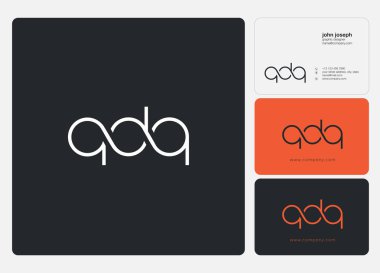 Harf logo Qdq şablon iş afiş için