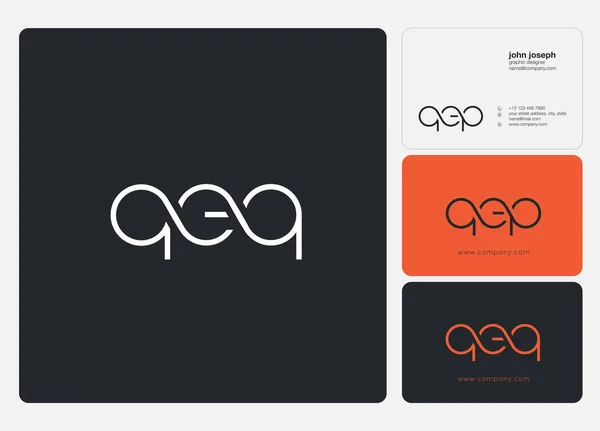 Letras Logo Qeq Plantilla Para Banner Negocios — Vector de stock