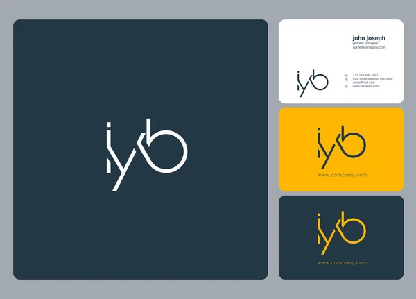 Gezamenlijke Iyb Logo Voor Sjabloon Voor Visitekaartjes Vector — Stockvector