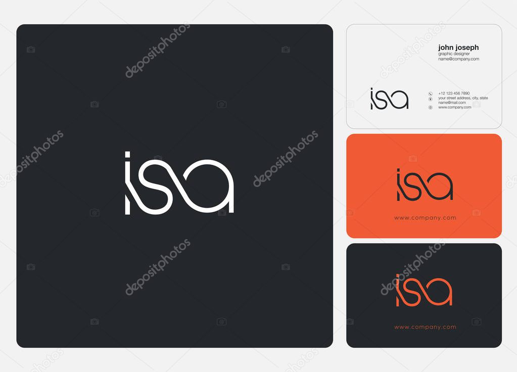 Logo joint isa for Business Card Template, Vector