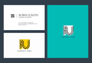Harf logo IU şablon iş afiş için