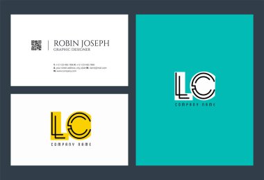 Letters logo Lc template for business banner clipart