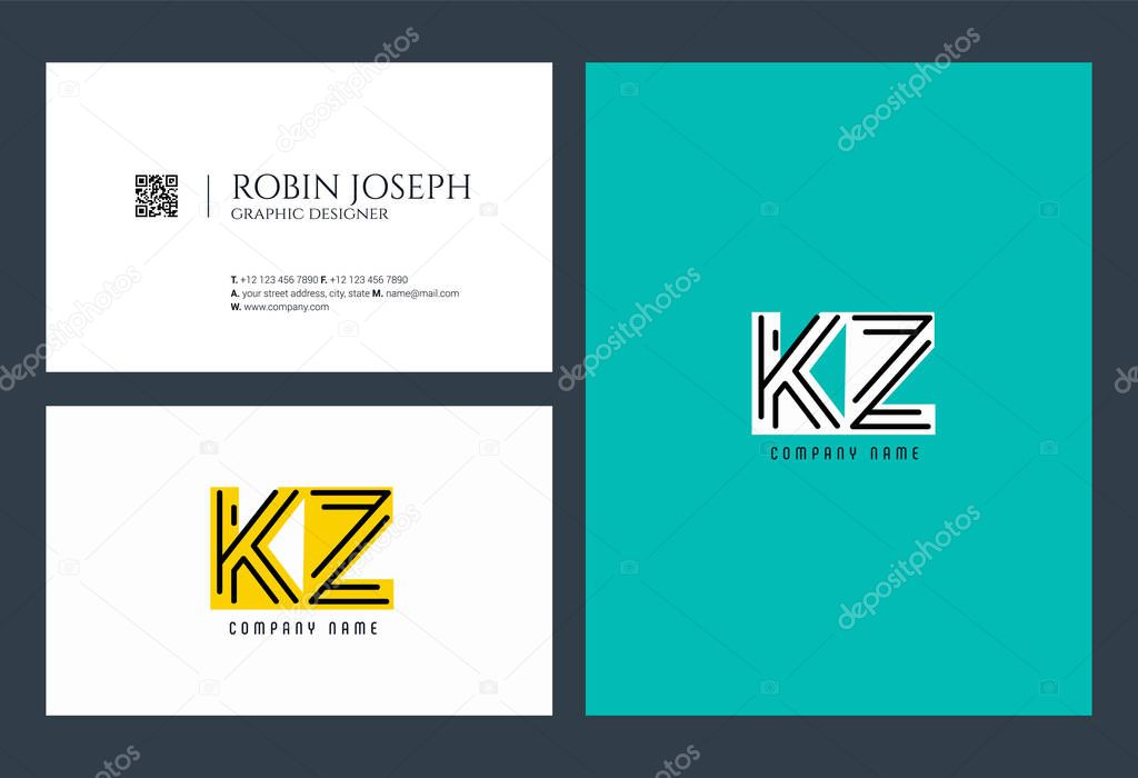 Letters logo Kz template for business banner