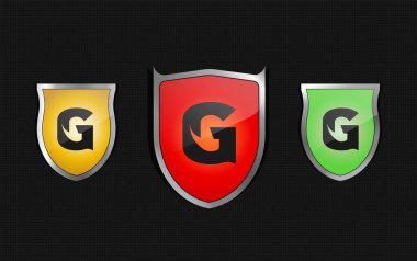 kalkan logo G şablonu iş afiş için