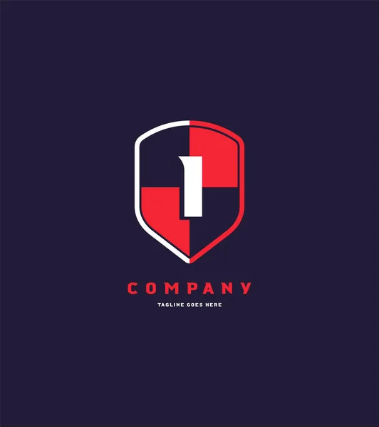 Escudo Logotipo Modelo Para Banner Negócios —  Vetores de Stock