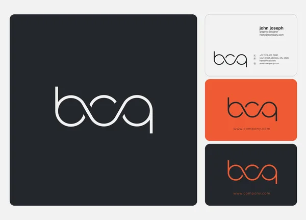 Cartas Logotipo Bcq Modelo Para Banner Negócios — Vetor de Stock