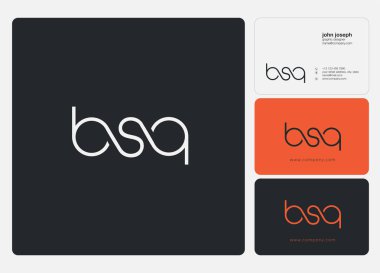 Harf logo Bsq şablon iş afiş için