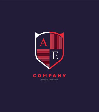 Logo Ae şablon iş afiş için kalkan