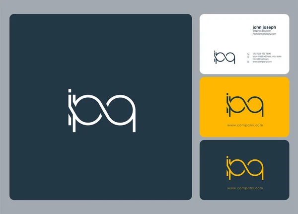 Bokstäver Logotyp Ipq Mall För Business Banner — Stock vektor