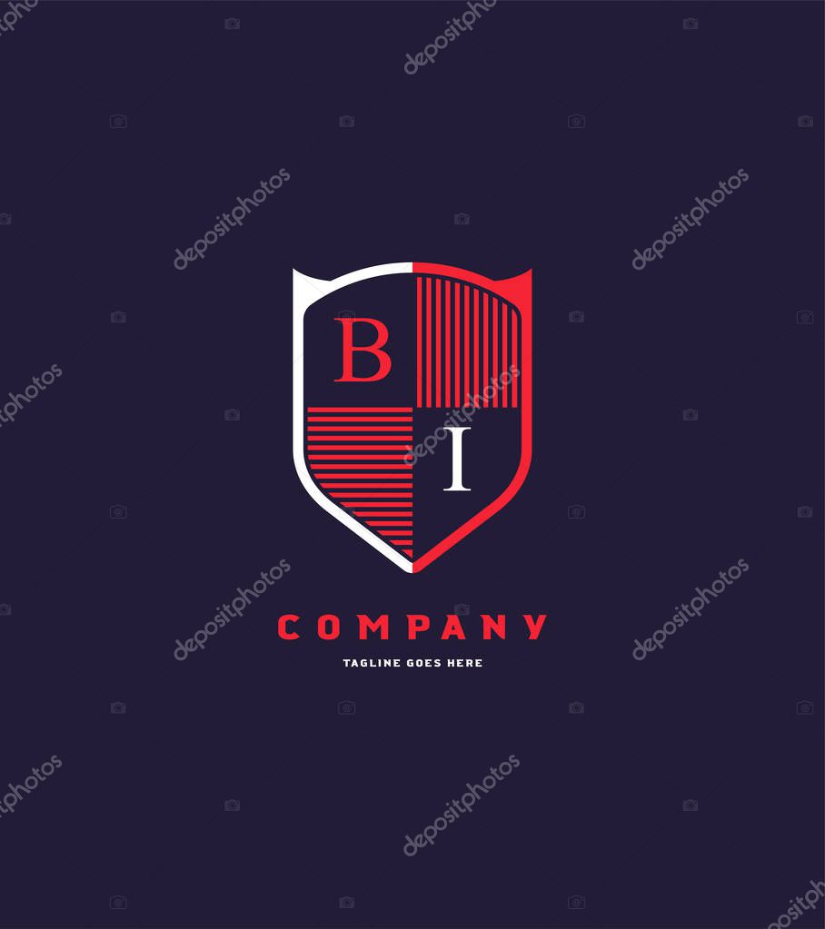 Shield logo Bi template for business banner