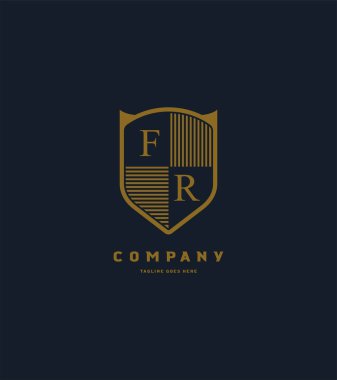 Logo Fr şablon iş afiş için kalkan