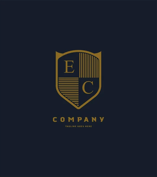 Shield Logo Template Business Banner — Stock Vector