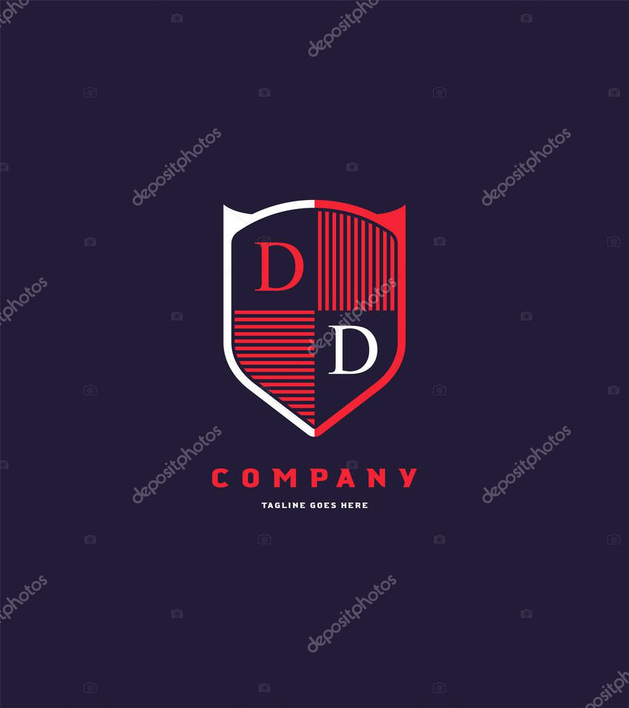 Shield logo Dd template for business banner
