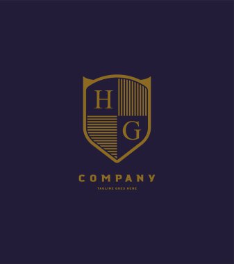 Logo Hg şablon iş afiş için kalkan