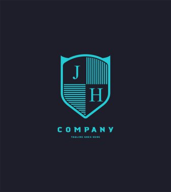 Logo Jh şablon iş afiş için kalkan