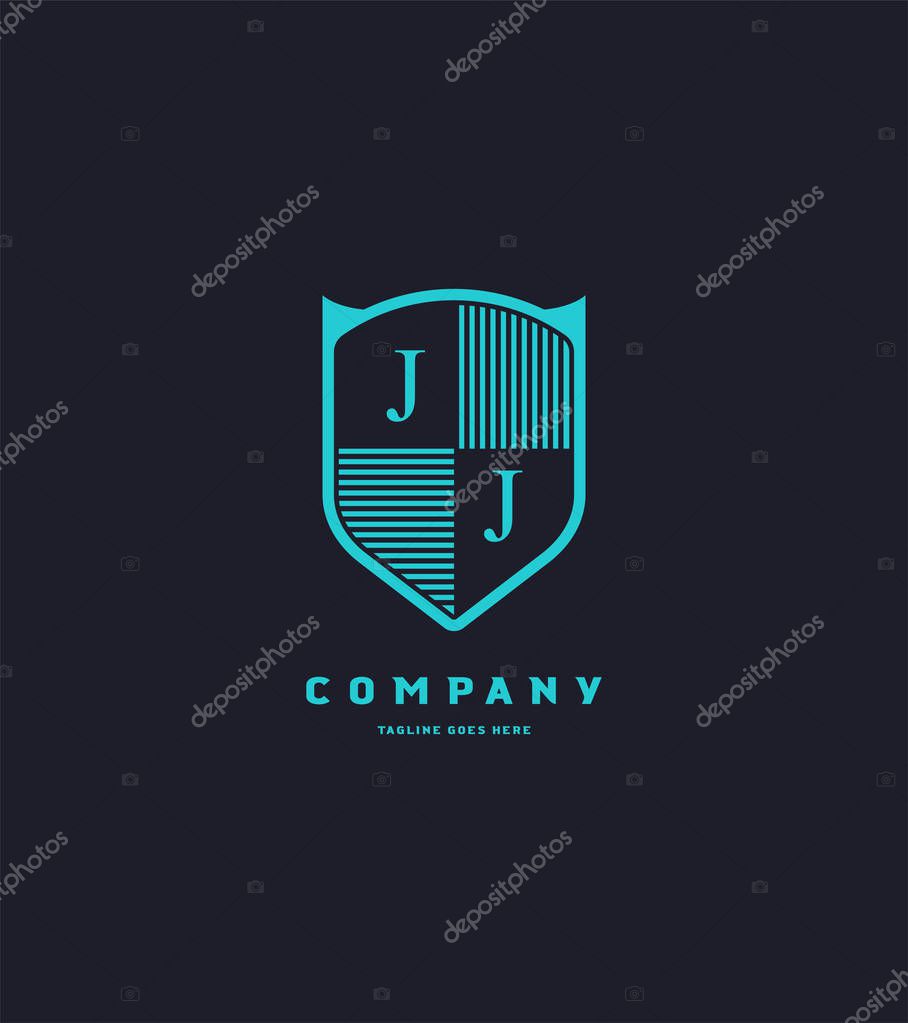 Shield logo Jj template for business banner