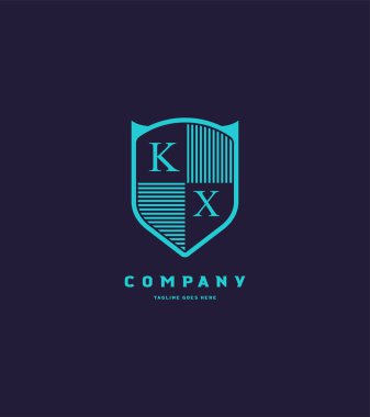 Logo Kx şablon iş afiş için kalkan