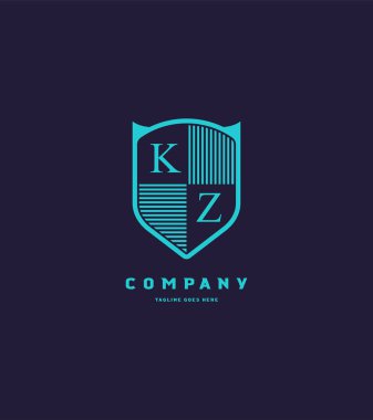 Logo Kz şablon iş afiş için kalkan