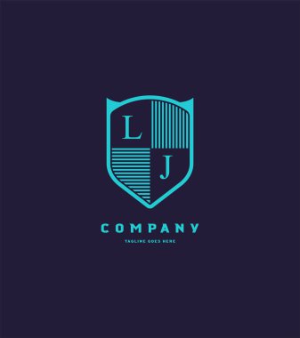 Logo Lj şablon iş afiş için kalkan