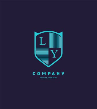 Logo Ly şablon iş afiş için kalkan