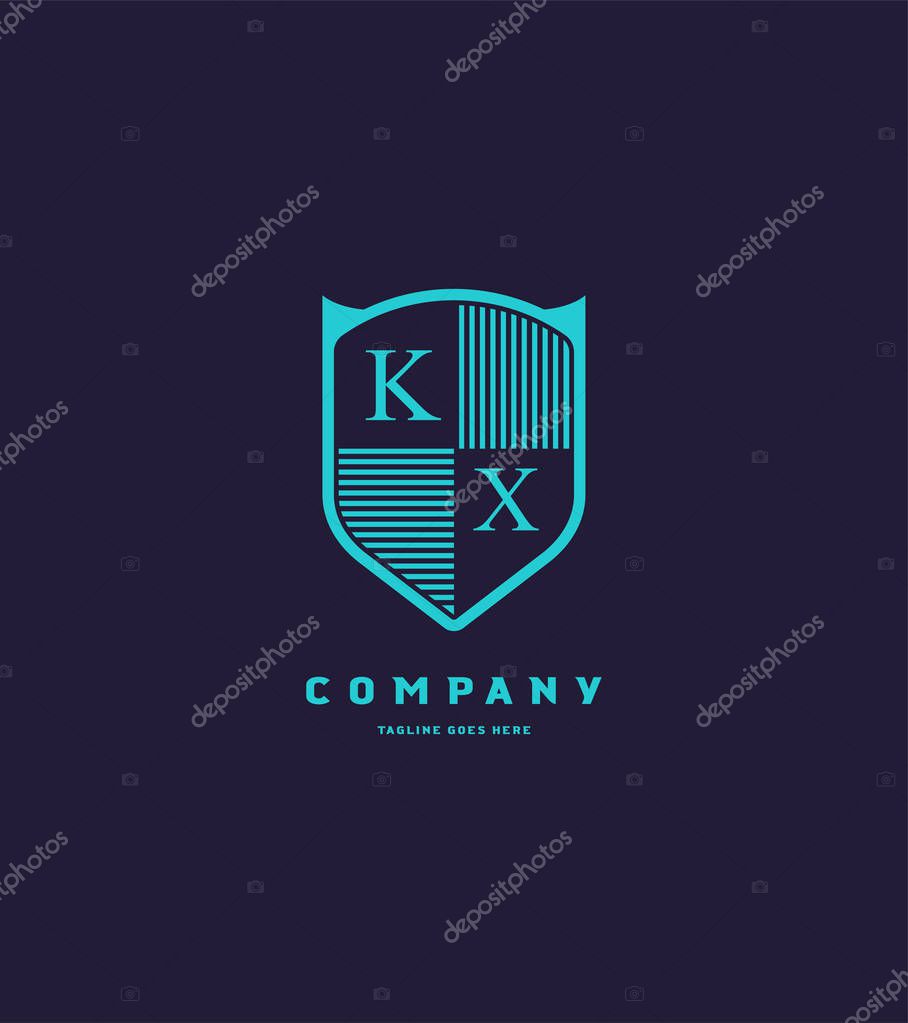 Shield logo Kx template for business banner