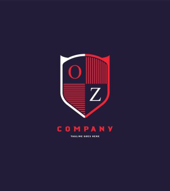 Kırmızı kalkan logo Oz şablon iş afiş için