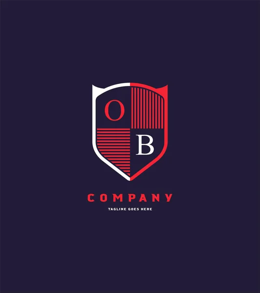 Bouclier Rouge Logo Modèle Pour Bannière Affaires — Image vectorielle