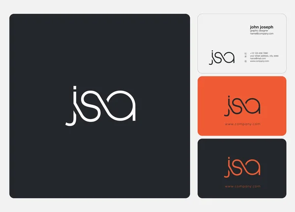 Brieven Logo Jsa Sjabloon Voor Zakelijke Banner — Stockvector