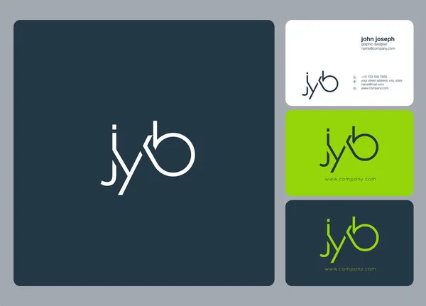 Brieven Logo Jyb Sjabloon Voor Zakelijke Banner — Stockvector