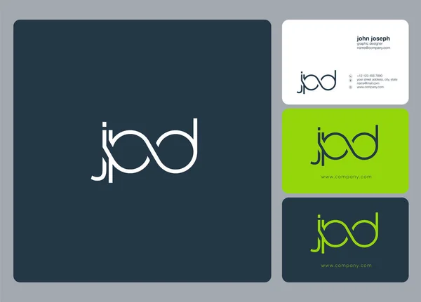 Dopisy Logo Jpd Šablona Pro Podnikání Banner — Stockový vektor