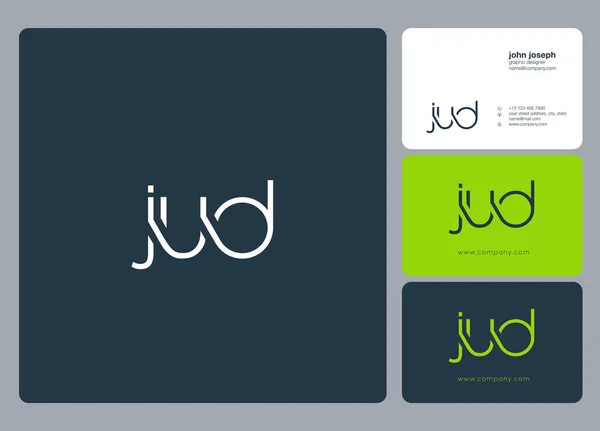 Brieven Logo Jud Sjabloon Voor Zakelijke Banner — Stockvector