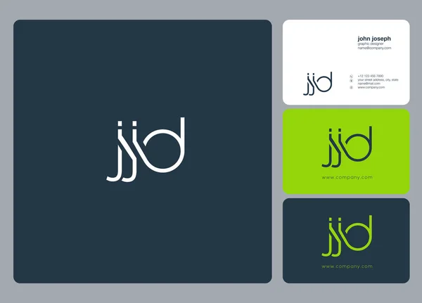 Brieven Logo Jjd Sjabloon Voor Zakelijke Banner — Stockvector