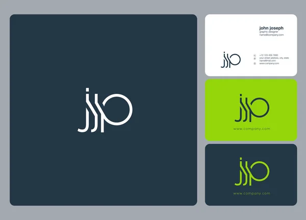 Brieven Logo Jjp Sjabloon Voor Zakelijke Banner — Stockvector