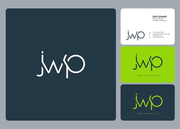 Brieven Logo Jwp Sjabloon Voor Zakelijke Banner — Stockvector