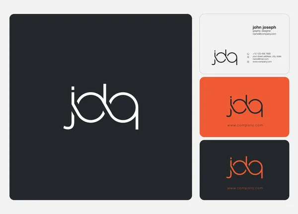 Brieven Logo Jdq Sjabloon Voor Zakelijke Banner — Stockvector