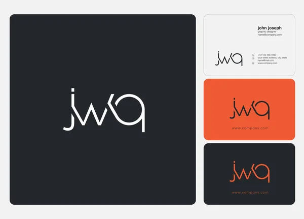 Brieven Logo Jwq Sjabloon Voor Zakelijke Banner — Stockvector