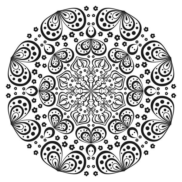 Flyer Floral Mandala Ornaments Inglés Diseño Oriental Vectorial — Vector de stock