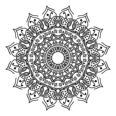 Düğün çiçek Mandala süslemeli el ilanı. Vektör oryantal tasarımı