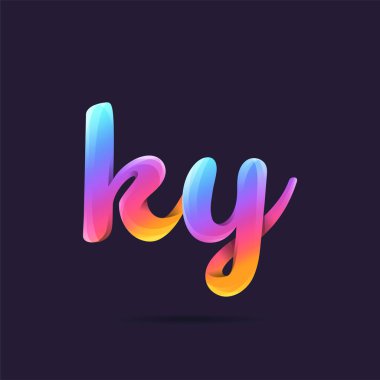 Harf logo Ky şablon iş afiş için